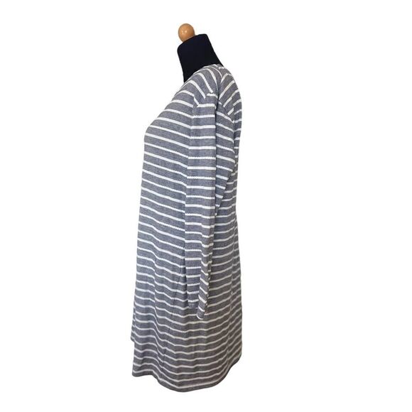 Sail to Sable Textured Knit Stripe Long Sleeve Dress in Navy Woman’s Size L - Picture 4 of 8